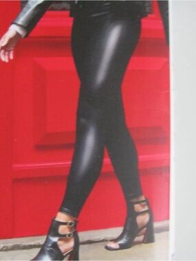 Jane & Bleeker Faux Leather Legging smoothing hi waist seamless front rise Small
